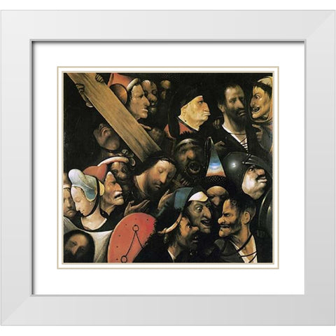 Museumist Carrying The Cross II White Modern Wood Framed Art Print with Double Matting by Bosch, Hieronymus
