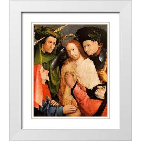 Museumist Crowned With Thorns White Modern Wood Framed Art Print with Double Matting by Bosch, Hieronymus
