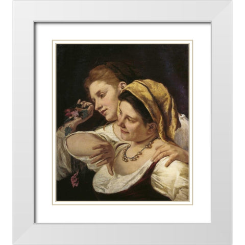 During Carnival 1872 White Modern Wood Framed Art Print with Double Matting by Cassatt, Mary
