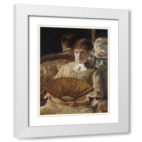 Portrait Of A Lady 1877 White Modern Wood Framed Art Print with Double Matting by Cassatt, Mary