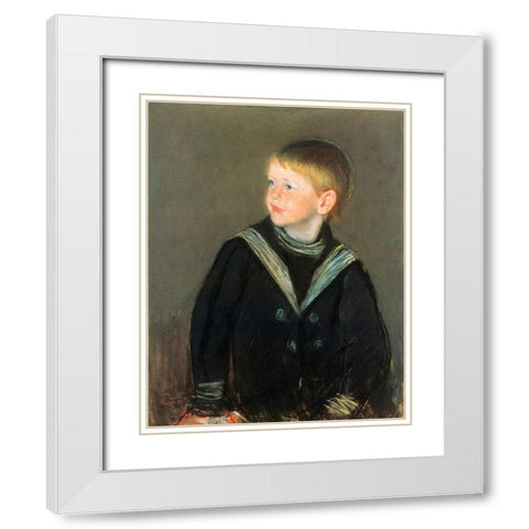Sailor Boy Gardner As A Child 1892 White Modern Wood Framed Art Print with Double Matting by Cassatt, Mary