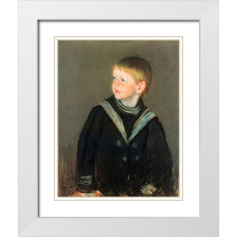Sailor Boy Gardner As A Child 1892 White Modern Wood Framed Art Print with Double Matting by Cassatt, Mary