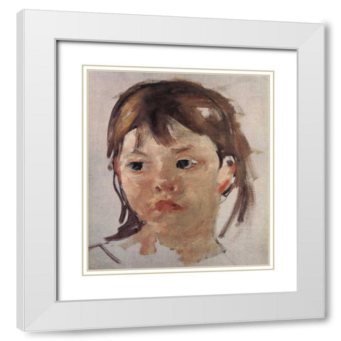 Sketch Of Mary Ellen 1899 White Modern Wood Framed Art Print with Double Matting by Cassatt, Mary