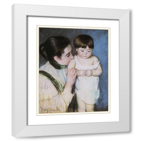 Young Thomas And His Mother 1893 White Modern Wood Framed Art Print with Double Matting by Cassatt, Mary