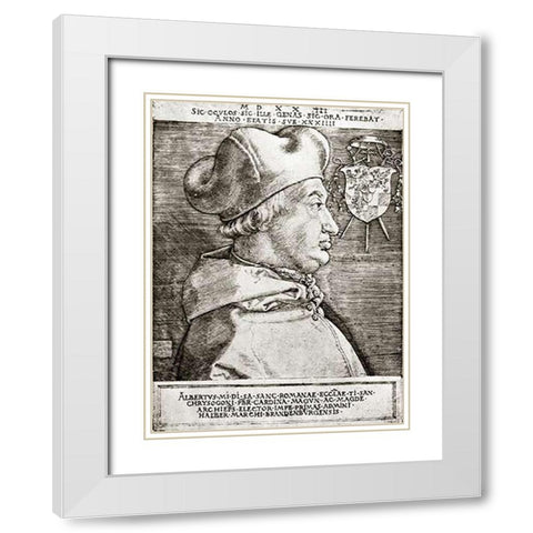 Albrecht Von Brandenburg Archbishop Of Mainz White Modern Wood Framed Art Print with Double Matting by Durer, Albrecht
