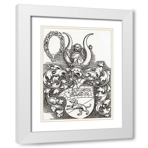Coat Of Arms Of Lorenz Staiber White Modern Wood Framed Art Print with Double Matting by Durer, Albrecht