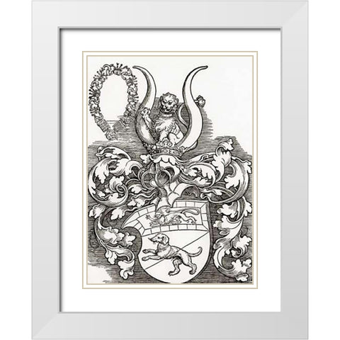 Coat Of Arms Of Lorenz Staiber White Modern Wood Framed Art Print with Double Matting by Durer, Albrecht