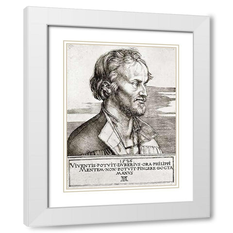 Philip Melanchthon White Modern Wood Framed Art Print with Double Matting by Durer, Albrecht