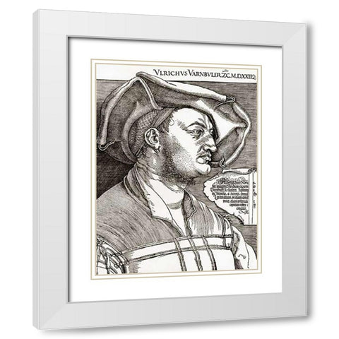 Portrait Of Ulrich Varnbuhler White Modern Wood Framed Art Print with Double Matting by Durer, Albrecht