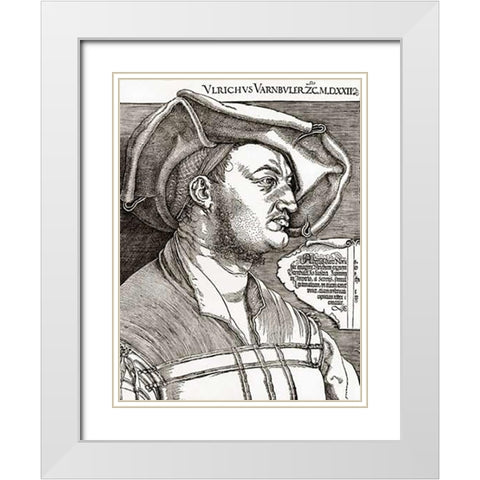 Portrait Of Ulrich Varnbuhler White Modern Wood Framed Art Print with Double Matting by Durer, Albrecht