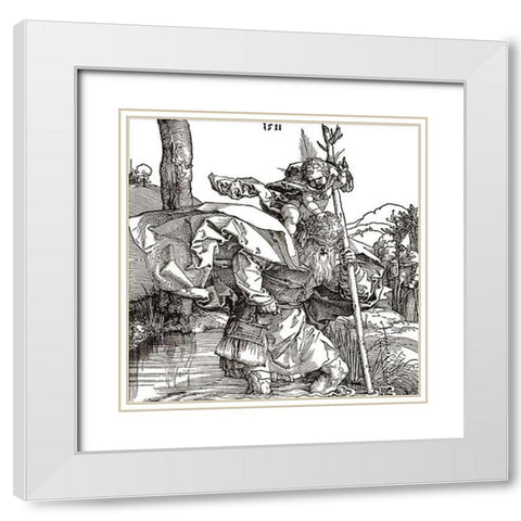 St Museumistopher White Modern Wood Framed Art Print with Double Matting by Durer, Albrecht
