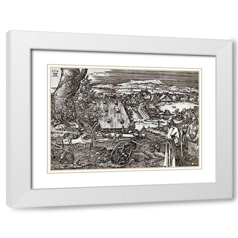 The Cannon White Modern Wood Framed Art Print with Double Matting by Durer, Albrecht