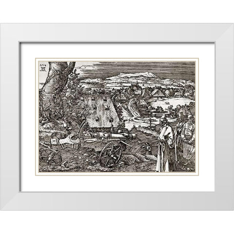 The Cannon White Modern Wood Framed Art Print with Double Matting by Durer, Albrecht