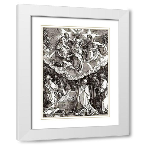 The Coronation Of The Virgin White Modern Wood Framed Art Print with Double Matting by Durer, Albrecht