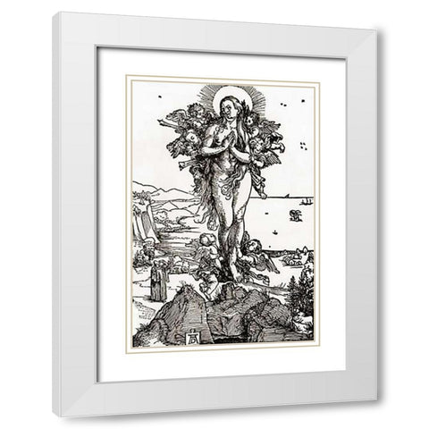 The Ecstasy Of St Mary Magdalene White Modern Wood Framed Art Print with Double Matting by Durer, Albrecht