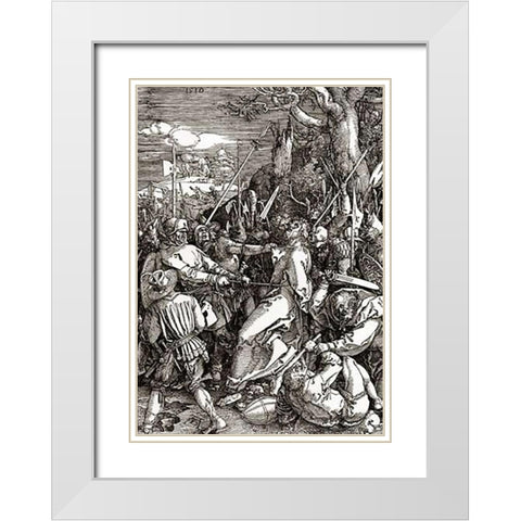 The Great Passion 10 White Modern Wood Framed Art Print with Double Matting by Durer, Albrecht