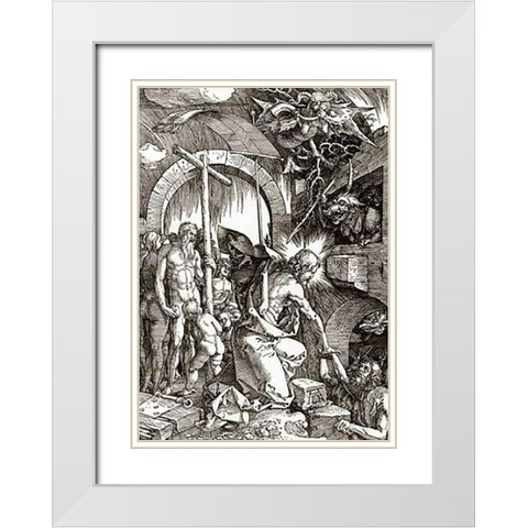 The Great Passion 11 White Modern Wood Framed Art Print with Double Matting by Durer, Albrecht