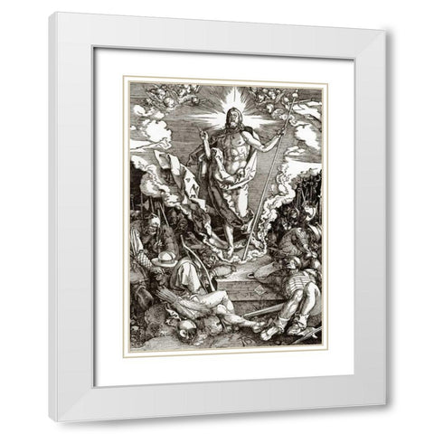 The Great Passion 12 White Modern Wood Framed Art Print with Double Matting by Durer, Albrecht