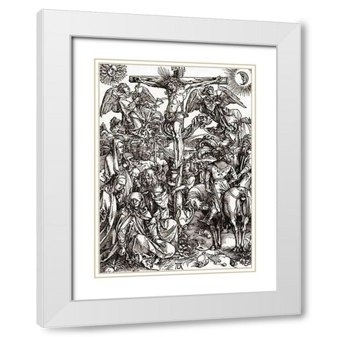 The Great Passion 5 White Modern Wood Framed Art Print with Double Matting by Durer, Albrecht
