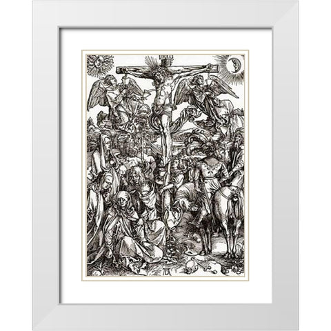The Great Passion 5 White Modern Wood Framed Art Print with Double Matting by Durer, Albrecht