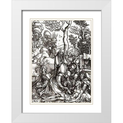 The Great Passion 6 White Modern Wood Framed Art Print with Double Matting by Durer, Albrecht