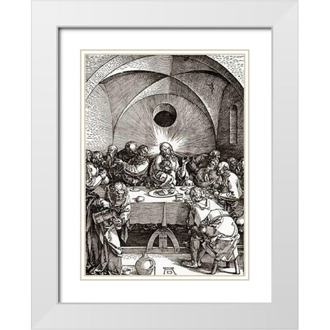 The Great Passion 9 White Modern Wood Framed Art Print with Double Matting by Durer, Albrecht