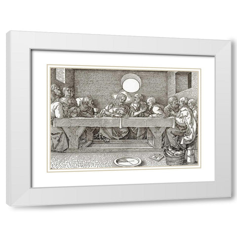 The Last Supper White Modern Wood Framed Art Print with Double Matting by Durer, Albrecht