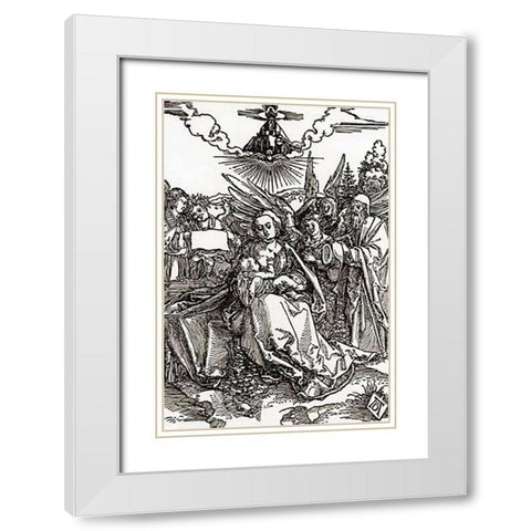 The Madonna With Joseph White Modern Wood Framed Art Print with Double Matting by Durer, Albrecht