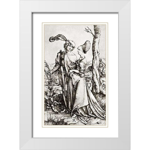 The Promenade White Modern Wood Framed Art Print with Double Matting by Durer, Albrecht