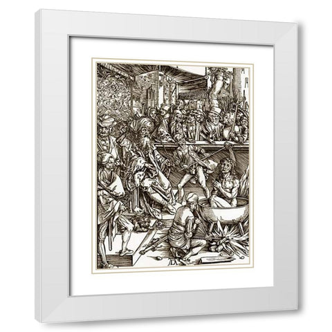 The Revelation Of St John White Modern Wood Framed Art Print with Double Matting by Durer, Albrecht
