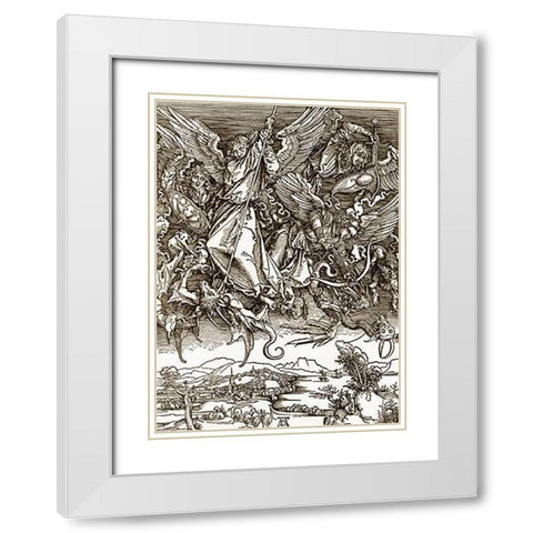 The Revelation Of St John 11 White Modern Wood Framed Art Print with Double Matting by Durer, Albrecht