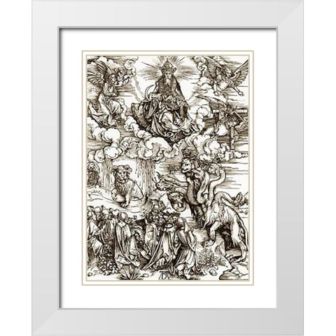 The Revelation Of St John 12 White Modern Wood Framed Art Print with Double Matting by Durer, Albrecht