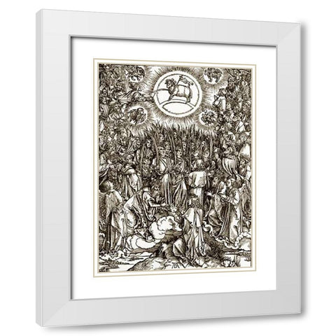 The Revelation Of St John 13 White Modern Wood Framed Art Print with Double Matting by Durer, Albrecht