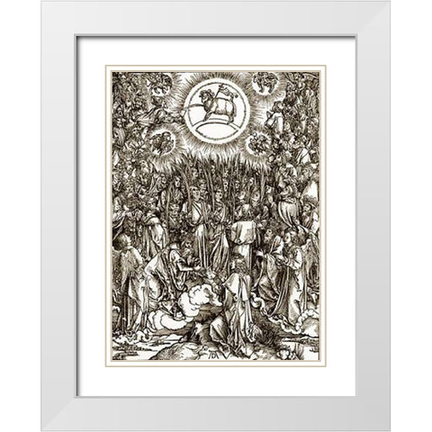 The Revelation Of St John 13 White Modern Wood Framed Art Print with Double Matting by Durer, Albrecht