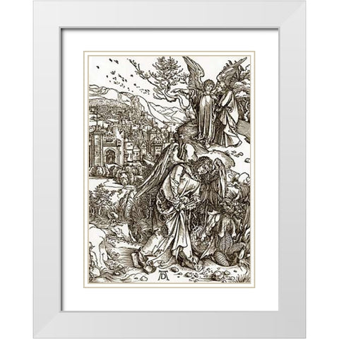 The Revelation Of St John 15 White Modern Wood Framed Art Print with Double Matting by Durer, Albrecht