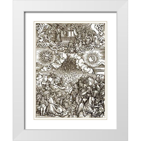 The Revelation Of St John 5 White Modern Wood Framed Art Print with Double Matting by Durer, Albrecht