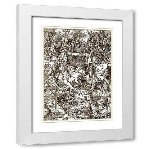The Revelation Of St John 7 White Modern Wood Framed Art Print with Double Matting by Durer, Albrecht