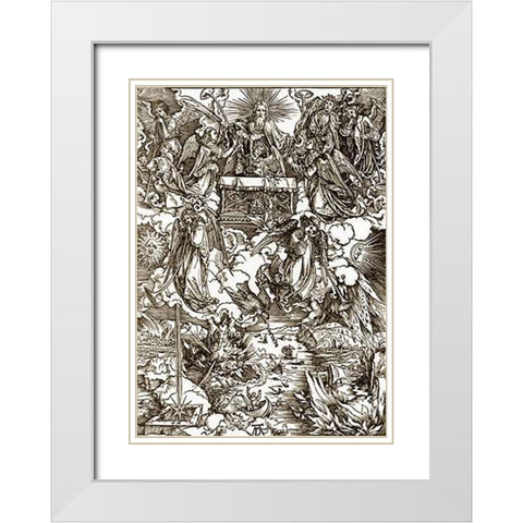 The Revelation Of St John 7 White Modern Wood Framed Art Print with Double Matting by Durer, Albrecht