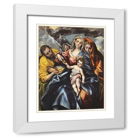 The Holy Family With Saint Mary Magdalen White Modern Wood Framed Art Print with Double Matting by Greco, El