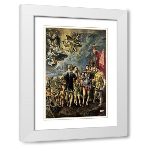 The Martyrdom Of Saint Maurice White Modern Wood Framed Art Print with Double Matting by Greco, El