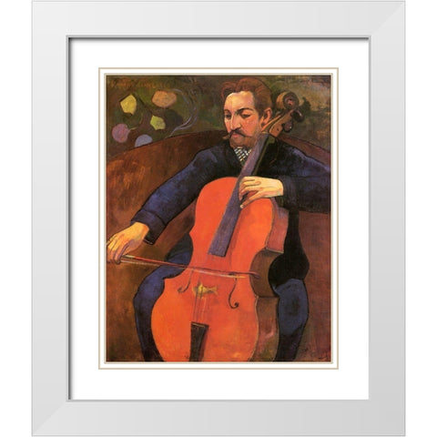 Portrait Of Fritz Schneklud White Modern Wood Framed Art Print with Double Matting by Gauguin, Paul