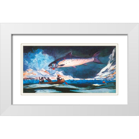A Good Pool Saugenay River White Modern Wood Framed Art Print with Double Matting by Homer, Winslow