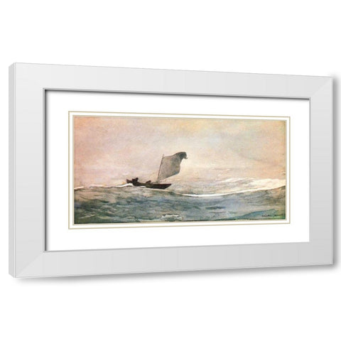 Blown Away White Modern Wood Framed Art Print with Double Matting by Homer, Winslow