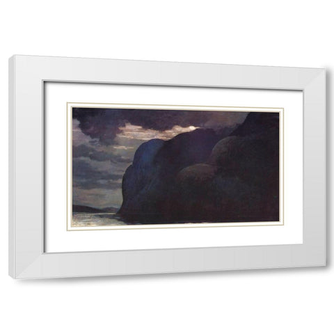 Cape Trinity Saguenay River Moonlight White Modern Wood Framed Art Print with Double Matting by Homer, Winslow