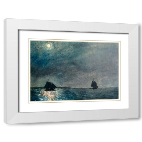 Eastern Point Light White Modern Wood Framed Art Print with Double Matting by Homer, Winslow