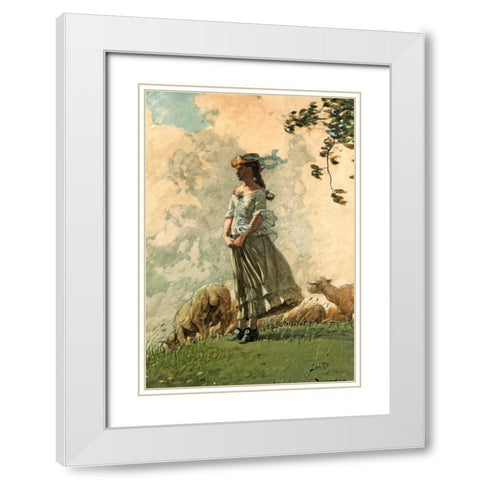 Fresh Air White Modern Wood Framed Art Print with Double Matting by Homer, Winslow