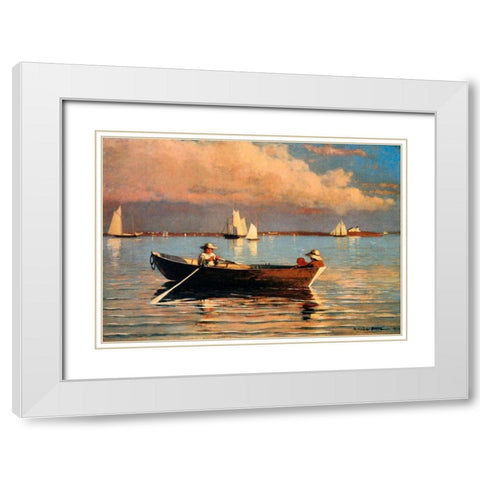 Glouchester Harbor White Modern Wood Framed Art Print with Double Matting by Homer, Winslow