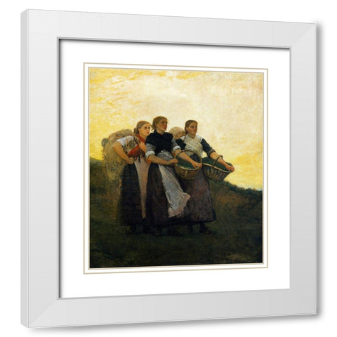 Hark The Lark White Modern Wood Framed Art Print with Double Matting by Homer, Winslow