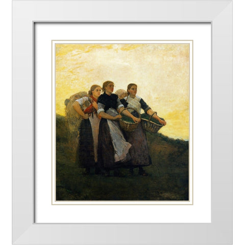 Hark The Lark White Modern Wood Framed Art Print with Double Matting by Homer, Winslow