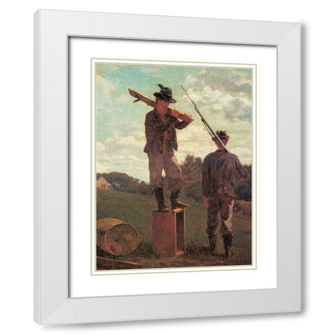 In Front Of The Guard House White Modern Wood Framed Art Print with Double Matting by Homer, Winslow